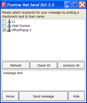 Windows Vista Send Message Over Network