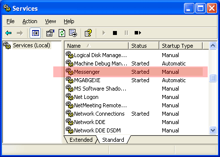 Services - Windows XP